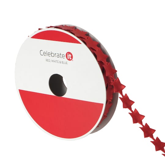 5/8" x 5yd. Red Metallic Stars Ribbon by Celebrate It®